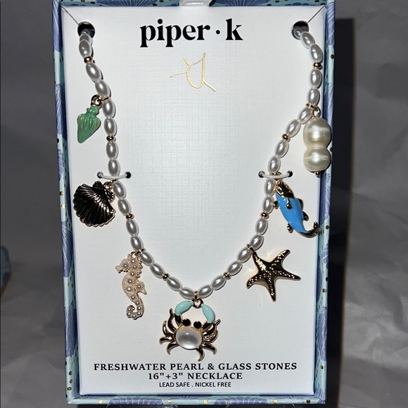 Piper K | Ocean Inspired Charm Necklace 🐟🦀⚓️🌊🐚✨ - Picture 1 of 5